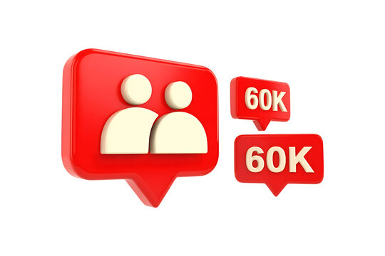 60k social media followers milestone achieved celebrating online success and community growth transparent background