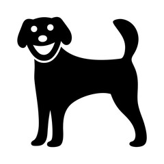 Happy dog silhouette with big smile