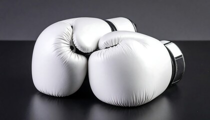 White Boxing Gloves on Dark Surface