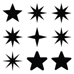 Fototapeta premium Collection of Star Icons with Different Points Isolated on White Background Symbolizing Achievement and Excellence for Graphic Design Projects