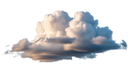 Fluffy cumulus cloud isolated on transparent background