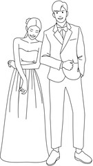 vector wedding couple illustration