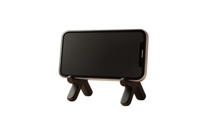 Smartphone on a stand, dark background