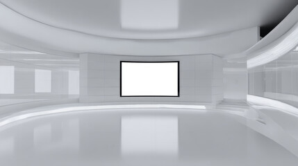 White Studio. White wall. White background. White back drop. 3d rendering