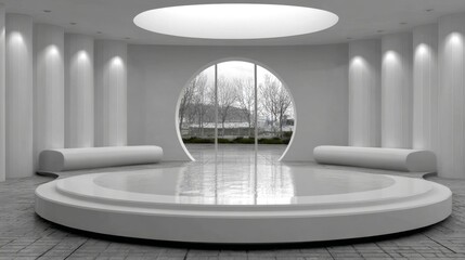 White Studio. White wall. White background. White back drop. 3d rendering