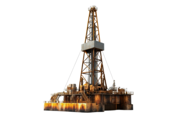 Oil drilling rig tower used in extraction  
