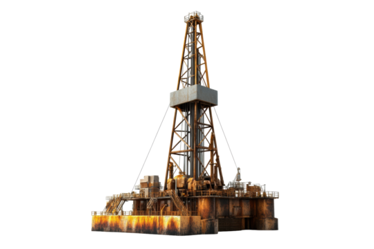 Oil drilling rig tower used in extraction  
