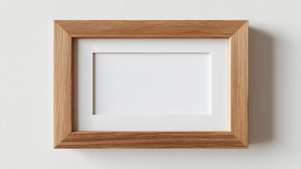 Wooden picture frame with white mat