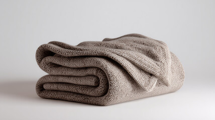 Folded knitted blanket neutral tone