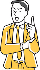 自信を持って説明する男性会社員