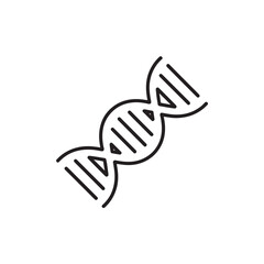 Horizontal DNA strand icon in black outline style for science and genetics  
