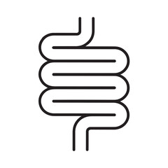 Digestive system intestine icon in black outline style  
