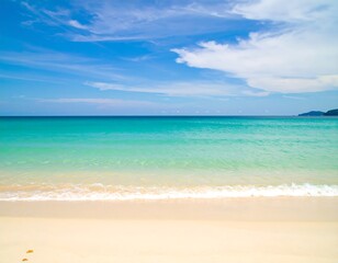 Obraz premium Tranquil beach scene under a vibrant sky (1)