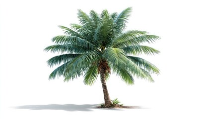 Obraz premium Isolated coconut palm tree against white background