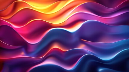 Fototapeta premium Abstract colorful waves digital art background, vibrant gradient, flowing design, website banner