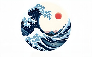 World Tsunami awareness day, 5 November banner, circle simple logo for pray disaster tsunami. High quality