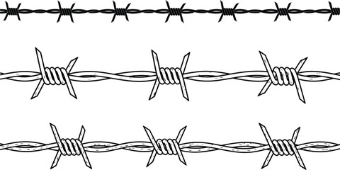 Barbed wire vector illustration fence metal sharp security