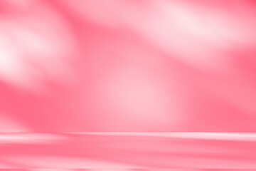Wall interior background, studio and backdrops show products.with shadow from window color pink...
