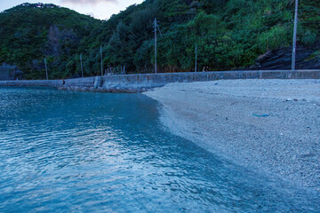 岬の突端のビーチで夕日を眺める。
沖には多くの無人島が浮かんでいる。
観光客も並んで座っていた。
私は波打ち際に立っている。
沖縄県島尻郡慶良間諸島座間味島座間味港-2025/6/27
