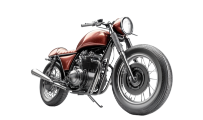 Classic red motorcycle with chrome details

