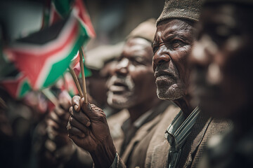 Kenyan patriots holding flags showing national pride and unity