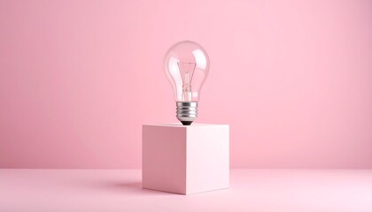 Lightbulb Idea Pink Background. (1)