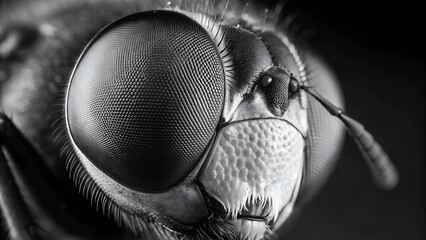 Monochrome Macro Texture of Insect Compound Eye Geometry