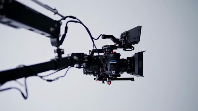 Professional Camera on Jib Arm in Studio Setup