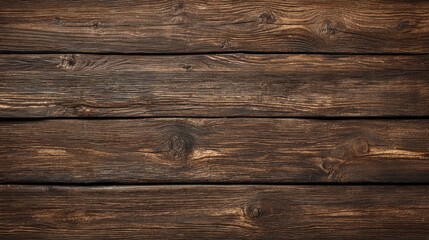 Naklejka premium The neutral backdrop of rustic wooden planks exhibits unique grain patterns and rich, warm tones, creating a cozy ambiance perfect for interior design and home decor.