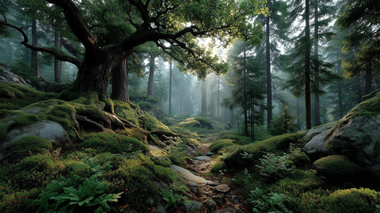 morning in the forest