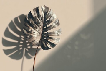 Muted bronze leaf casts shadow