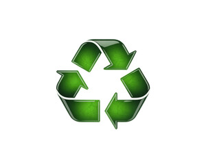Obraz premium 3d icon of green recycling symbol isolated on transparent background