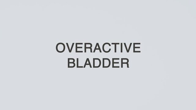Overactive Bladder word diagnosed with hand holding stethoscope on white background, illustrating urinary urgency, frequency, incontinence, diagnosis, and treatment