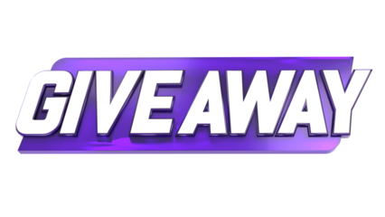 3d blue giveaway promotion sale badge icon or starburst sticker, logo isolated design on white background. Rendering cartoon illustration.