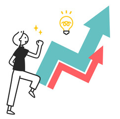 努力と挫折を乗り越える男性のイラスト