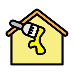 Exterior Painting Vector Filled Icon Design
