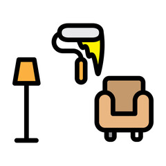 Interior Painting Vector Filled Icon Design