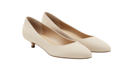 Elegant Beige Kitten Heel Pumps Womens Classic Footwear.