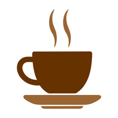 Steaming Coffee Cup Icon A Warm Beverage in a Brown Mug with Creamy 