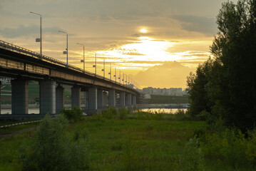 sunset over the river