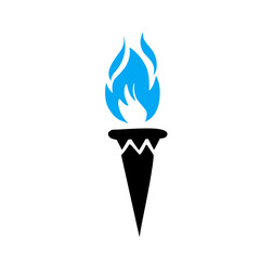 torch icon with blue flame