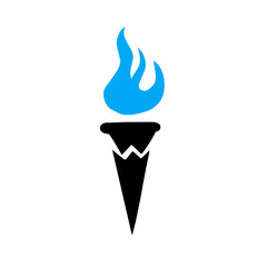 torch icon with blue flame