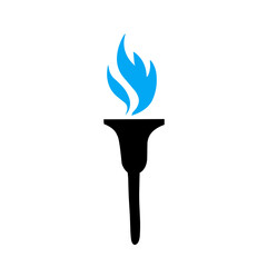 torch icon with blue flame