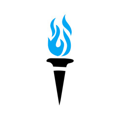 torch icon with blue flame