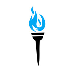 torch icon with blue flame