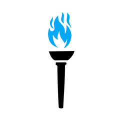 torch icon with blue flame