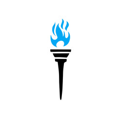 torch icon with blue flame
