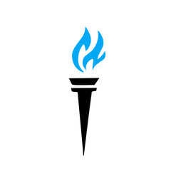 torch icon with blue flame
