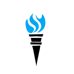 torch icon with blue flame