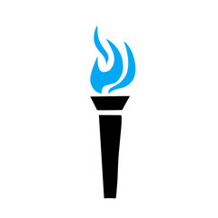 torch icon with blue flame